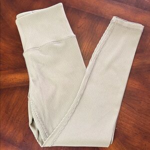 Athleta Elation Rib Tight Leggings Olive Green Womens XSP Petite 23” Inseam High